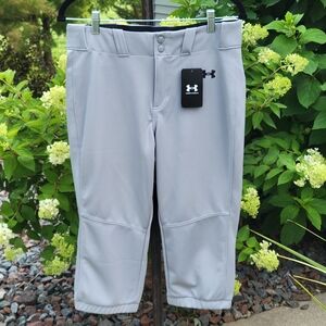 Under Armour NWT Women's Utility Softball Pants 22 Baseball Gray Pants Size L